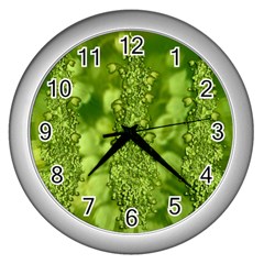 Green Fresh  Lilies Of The Valley The Return Of Happiness So Decorative Wall Clock (silver) by pepitasart