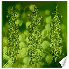 Green Fresh  Lilies Of The Valley The Return Of Happiness So Decorative Canvas 20  X 20  by pepitasart