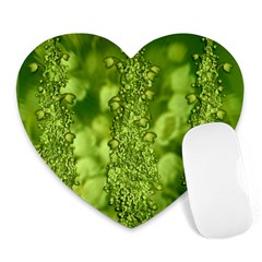 Green Fresh  Lilies Of The Valley The Return Of Happiness So Decorative Heart Mousepads by pepitasart