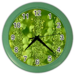 Green Fresh  Lilies Of The Valley The Return Of Happiness So Decorative Color Wall Clock by pepitasart