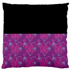 Floral Large Flano Cushion Case (two Sides)