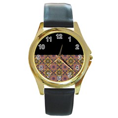 Digitaldesign Round Gold Metal Watch by Sparkle