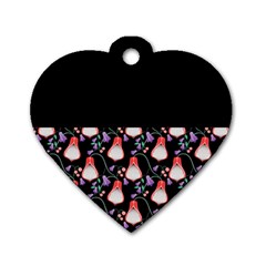 Floral Dog Tag Heart (two Sides)