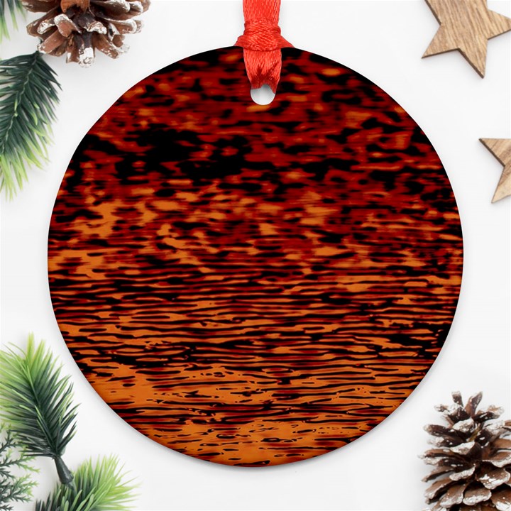 Red Waves Flow Series 2 Ornament (Round)