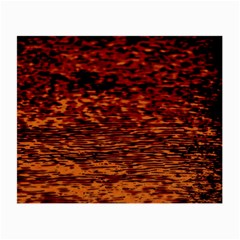 Red Waves Flow Series 2 Small Glasses Cloth by DimitriosArt