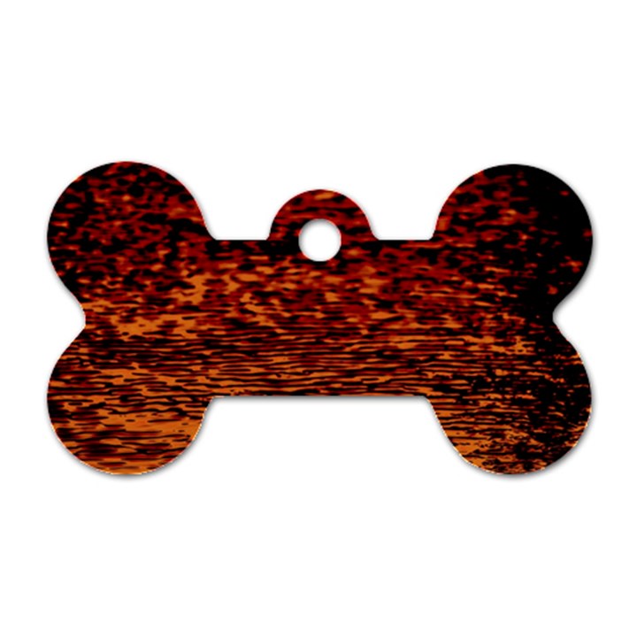 Red Waves Flow Series 2 Dog Tag Bone (One Side)