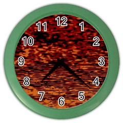 Red Waves Flow Series 2 Color Wall Clock by DimitriosArt