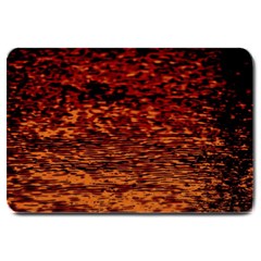 Red Waves Flow Series 2 Large Doormat  by DimitriosArt