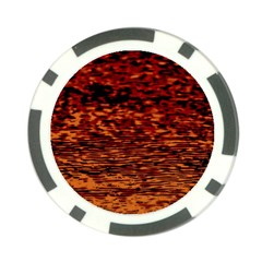 Red Waves Flow Series 2 Poker Chip Card Guard by DimitriosArt