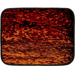 Red Waves Flow Series 2 Fleece Blanket (mini) by DimitriosArt