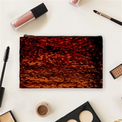 Red Waves Flow Series 2 Cosmetic Bag (medium) by DimitriosArt