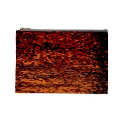 Red Waves Flow Series 2 Cosmetic Bag (large) by DimitriosArt