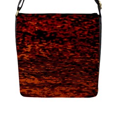 Red Waves Flow Series 2 Flap Closure Messenger Bag (l) by DimitriosArt