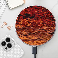 Red Waves Flow Series 2 Wireless Charger by DimitriosArt