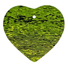 Green Waves Flow Series 1 Ornament (heart) by DimitriosArt