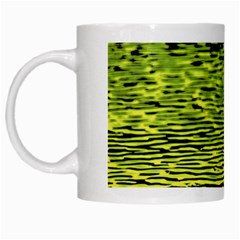 Green Waves Flow Series 1 White Mugs by DimitriosArt