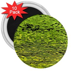 Green Waves Flow Series 1 3  Magnets (10 Pack)  by DimitriosArt