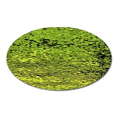 Green Waves Flow Series 1 Oval Magnet by DimitriosArt