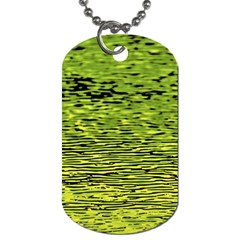 Green Waves Flow Series 1 Dog Tag (two Sides) by DimitriosArt