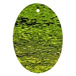 Green Waves Flow Series 1 Oval Ornament (Two Sides) Front