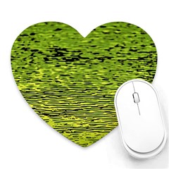 Green Waves Flow Series 1 Heart Mousepads by DimitriosArt