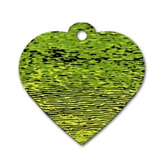 Green Waves Flow Series 1 Dog Tag Heart (two Sides) by DimitriosArt