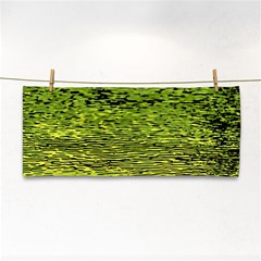 Green Waves Flow Series 1 Hand Towel by DimitriosArt