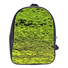 Green Waves Flow Series 1 School Bag (large) by DimitriosArt