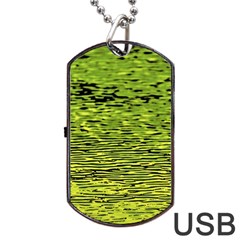 Green Waves Flow Series 1 Dog Tag Usb Flash (one Side) by DimitriosArt