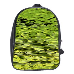 Green Waves Flow Series 1 School Bag (xl) by DimitriosArt