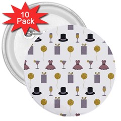 Shiny New Year Things 3  Buttons (10 Pack) 