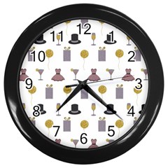 Shiny New Year Things Wall Clock (black) by SychEva