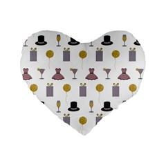 Shiny New Year Things Standard 16  Premium Heart Shape Cushions by SychEva