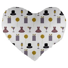 Shiny New Year Things Large 19  Premium Heart Shape Cushions by SychEva