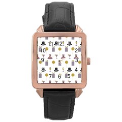 Shiny New Year Things Rose Gold Leather Watch  by SychEva