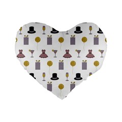 Shiny New Year Things Standard 16  Premium Flano Heart Shape Cushions by SychEva