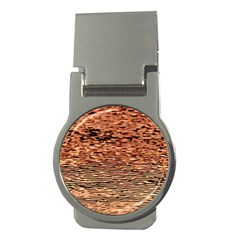 Orange  Waves Flow Series 1 Money Clips (round)  by DimitriosArt