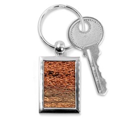 Orange  Waves Flow Series 1 Key Chain (rectangle) by DimitriosArt