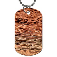 Orange  Waves Flow Series 1 Dog Tag (two Sides) by DimitriosArt