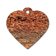 Orange  Waves Flow Series 1 Dog Tag Heart (two Sides) by DimitriosArt