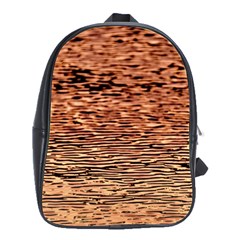 Orange  Waves Flow Series 1 School Bag (large) by DimitriosArt