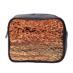 Orange  Waves Flow Series 1 Mini Toiletries Bag (two Sides) by DimitriosArt