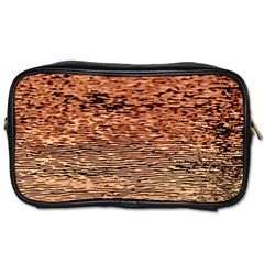 Orange  Waves Flow Series 1 Toiletries Bag (two Sides) by DimitriosArt