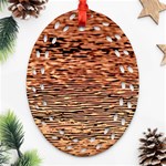 Orange  Waves Flow Series 1 Ornament (Oval Filigree) Front