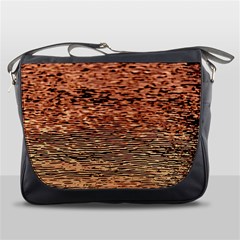 Orange  Waves Flow Series 1 Messenger Bag by DimitriosArt