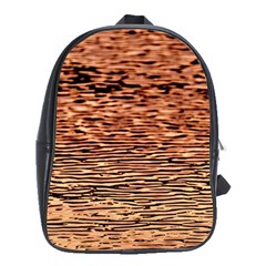 Orange  Waves Flow Series 1 School Bag (xl) by DimitriosArt