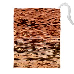 Orange  Waves Flow Series 1 Drawstring Pouch (4xl) by DimitriosArt