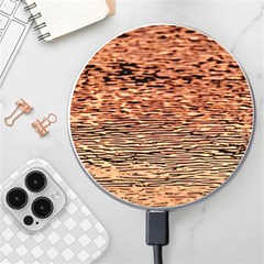 Orange  Waves Flow Series 1 Wireless Charger by DimitriosArt