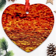 Red Waves Flow Series 2 Ornament (heart) by DimitriosArt