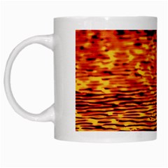 Red Waves Flow Series 2 White Mugs by DimitriosArt